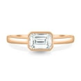 thumbnail image 2 of 2.00Ct Emerald Cut Moissanite East West Bezel Solitaire Engagement Ring, 10K Rose Gold, US 8, 2 of 8