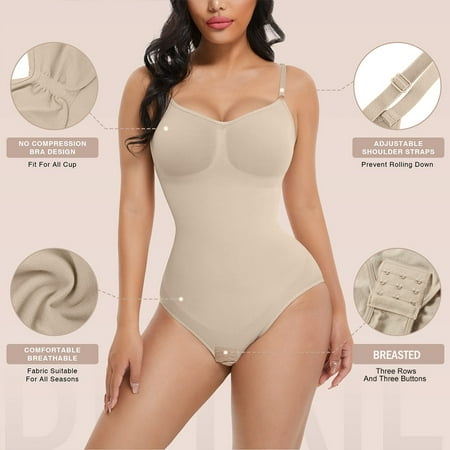 

Julycc Plus Size Womens Belly Control Body Shapewear Bodysuit Leotard Open Crotch Underwear
