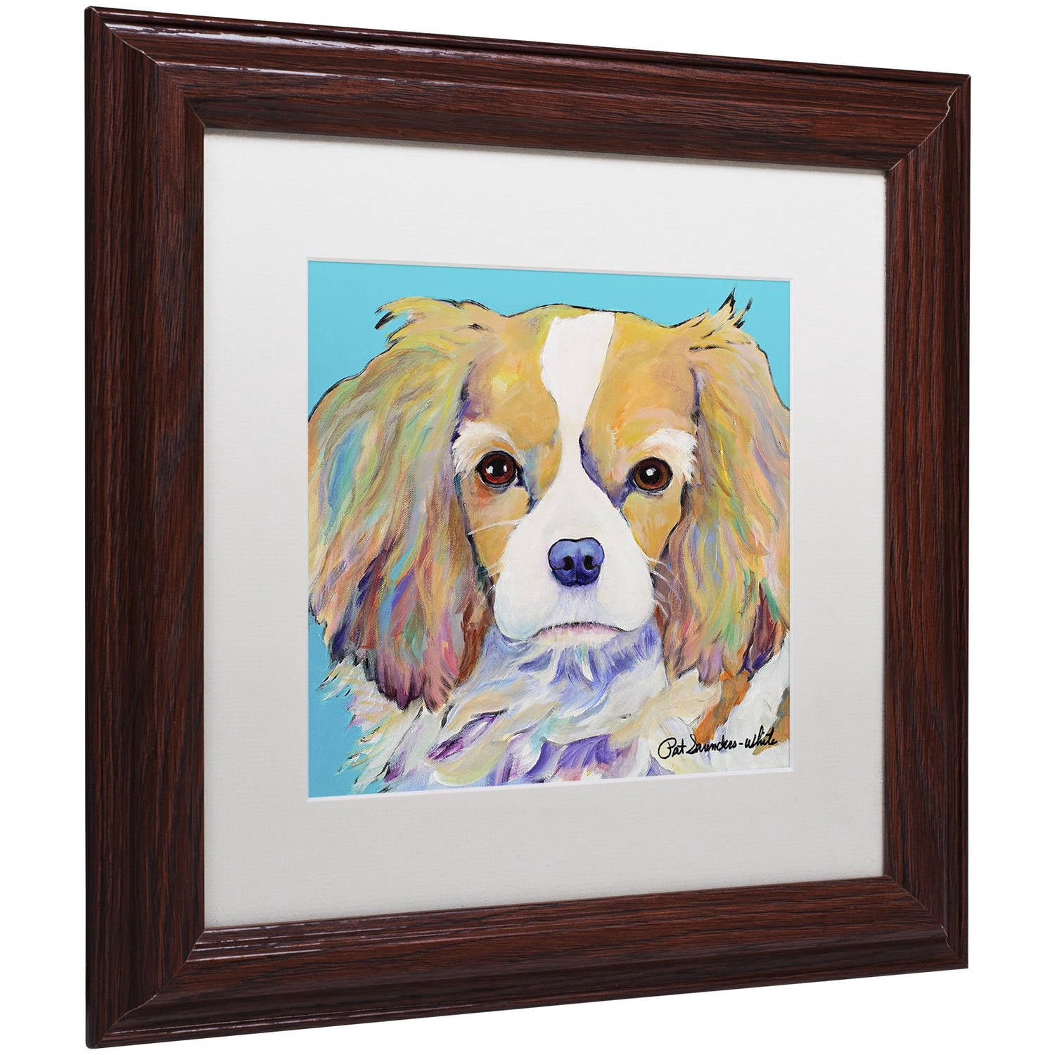 Trademark Fine Art "Dagney" Canvas Art by Pat Saunders-White, White Matte, Wood Frame