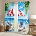 thumbnail image 2 of Erosebridal Ocean Beach Curtains for Living Room,Summer Holiday 30%-50% Blackout Curtains Set of 2 (38x45),Marine Decor, 2 of 6