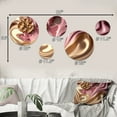 thumbnail image 4 of Designart "Pink And Gold Glam Flowers III" Floral Metal Wall Art Set of 5 Piece, 4 of 5
