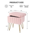 thumbnail image 2 of MCQ Stool Chair with Storage Space,with Non-Slip Feet, for Dressing Room, Bedroom, Pink, 2 of 6