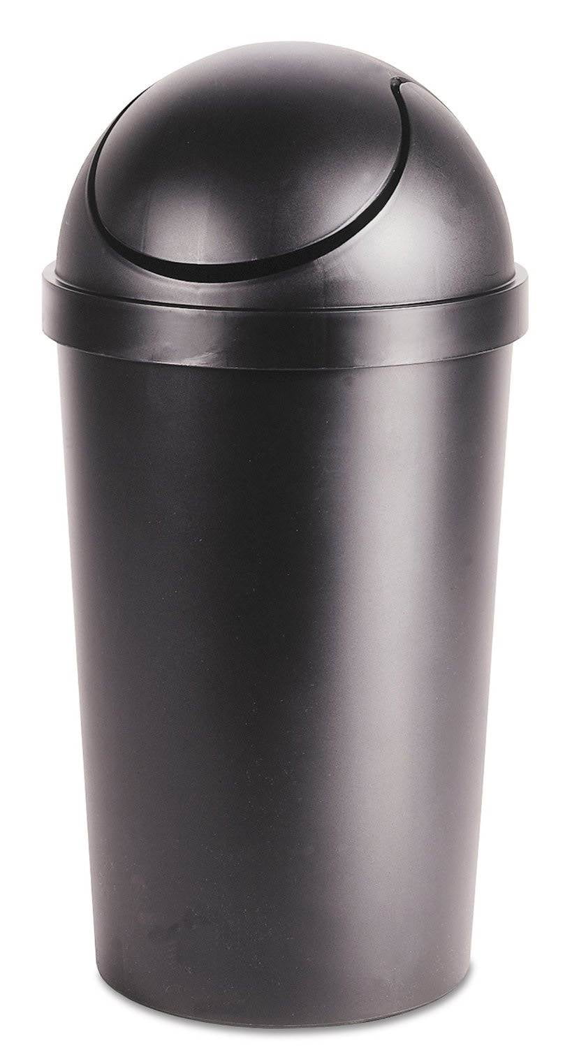 Sterilite 10 Gallon Black Swing Top Wastebasket