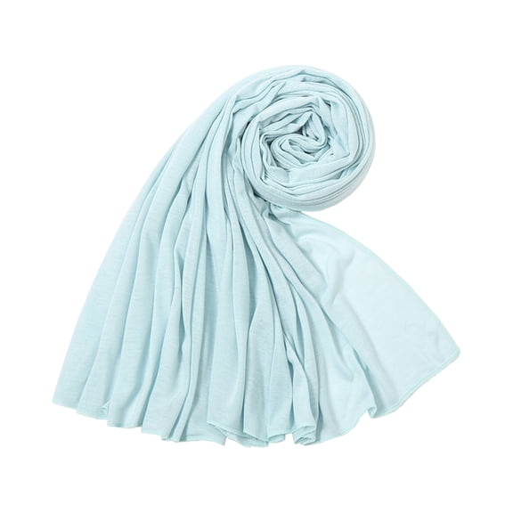 Hijab Scarf for Men Women, Soft Cotton Muslim Jersey Hijab Head Wrap Scarves, Fashion Long Scarf Shawls , #01 Mint Green Free Size