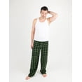 thumbnail image 1 of Leveret Mens Fleece Pants Black & Green Plaid Small, 1 of 2