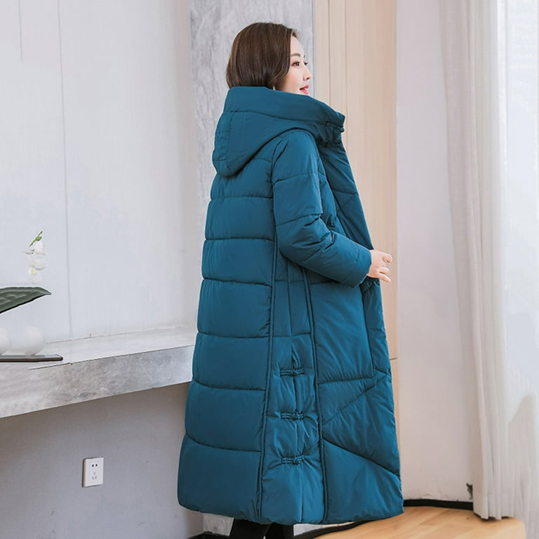 Women s Jacket Long Cotton Canvas Jacket Women Padded Jacket Pocket Hooded Thicken Oversized Winter Jackets for Women Jacket Threadbare Jacket Fit Flare Long Coat Jacket for Lady Walmart