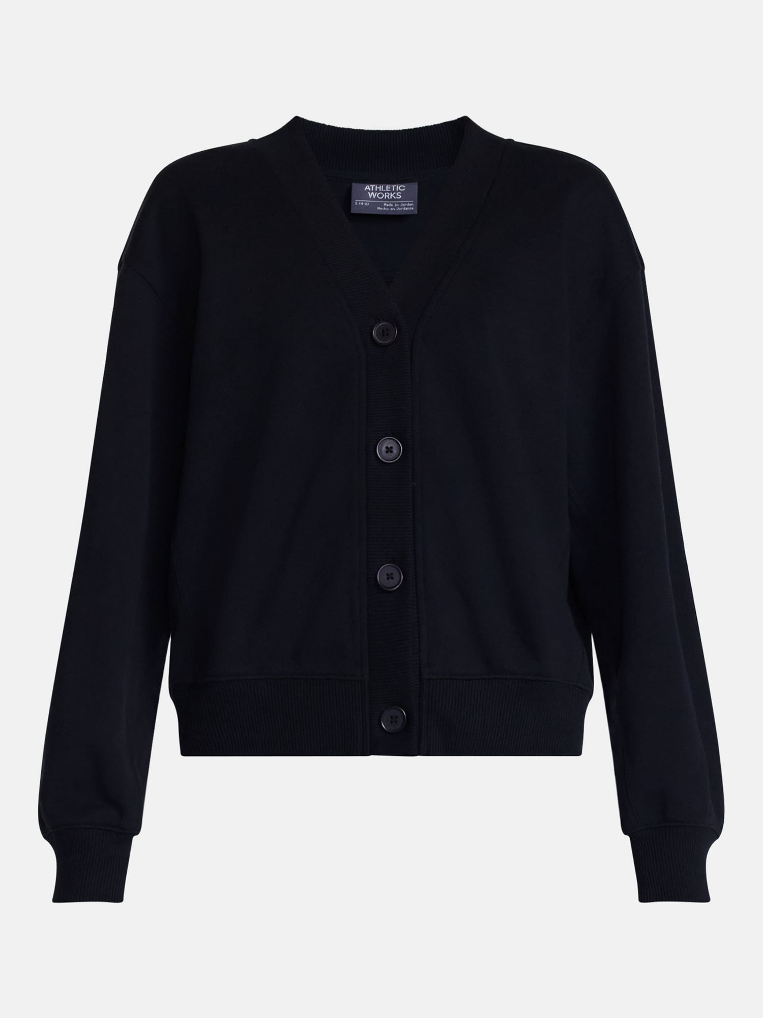Athletic Works Women's and Women's French Terry Cardigan with Long Sleeves, Sizes XS-4X