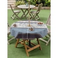 thumbnail image 4 of Outdoor Tablecloths with Umbrella Hole & Zipper, Blue Brown Stripes Round Tablecloths 60 Inch, Abstract Geometric Spring Flowers Country Waterproof Table Cloth, Patio/Pool/Picnic Table Covers, 4 of 8