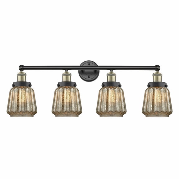 616-4W-BAB-G146 Innovations Lighting Chatham - 4 Light Bath Vanity In Modern Style-10 Inches Tall and 33.5 Inches Wide-Black Antique Brass