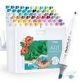 thumbnail image 1 of Ohuhu Alcohol Markers Slim Broad and Fine Double Tipped Art Marker Set for Artists Adult Coloring Drawing Landscape Design - 60 Colors Kaala Markers, 1 of 9