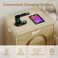 thumbnail image 6 of Bestier Natural Nightstands set of 2 with charging station,Modern Bedside Table End Table with 2 Storage Drawer for Bedroom Living Room Dorm Office, 6 of 9