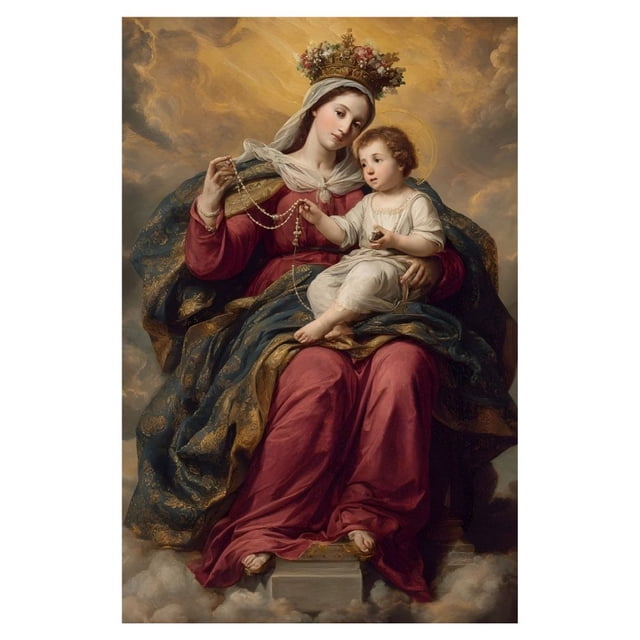 Cuadro Decorativo Religioso 40x60cm Vírgen del Rosario