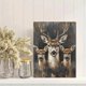 thumbnail image 2 of Qisvanset Framed Canvas Wall Art 12x16 Inch Neutral Tone Three Deer Country Wildlife Art, 2 of 5