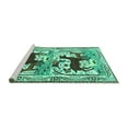 thumbnail image 2 of Ahgly Company Machine Washable Indoor Rectangle Persian Turquoise Blue Traditional Area Rugs, 7' x 9', 2 of 4