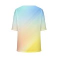 thumbnail image 4 of Tumotour Summer Tops For Women Short Sleeve V Neck Tunic Shirts Casual Gradient Color Loose Fashion Trendy Lightweight Soft Casual Summer Outfits Clothes 2025, 4 of 4