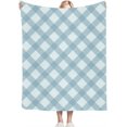 thumbnail image 1 of Diagonal Blue Checkered The White Throw Blanket for Couch Bed Soft Cute Fleece Fuzzy Spring Summer Throw Blankets Cozy Living Room Throw Blanket for Chair, 1 of 5