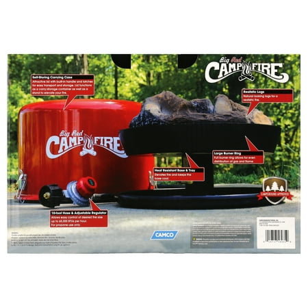 Camco 58035 Big Red Campfire, Approved for RV Campgrounds, Includes 10-Foot Propane Hose