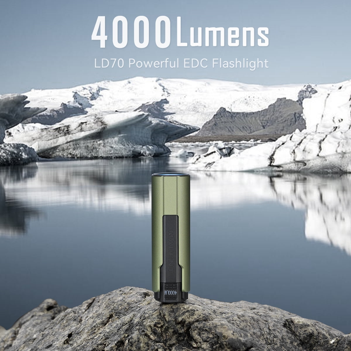 IMALENT LD70 EDC Flashlight 4000 Lumens, LED Rechargeable Flashlight with OLED Display 6 Modes Handheld Waterproof Flashlight for Camping Hiking