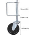 thumbnail image 2 of Rueda de goma para puerta de 4", rueda giratoria con resorte, rueda resistente, rueda giratoria de transporte industrial para puerta con capacidad de carga de 220 lb/100 kg, 2 of 5