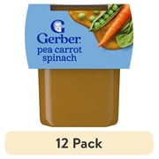 (12 pack) Gerber Kosher Baby Food with Pea Carrot Spinach, 1 Tub