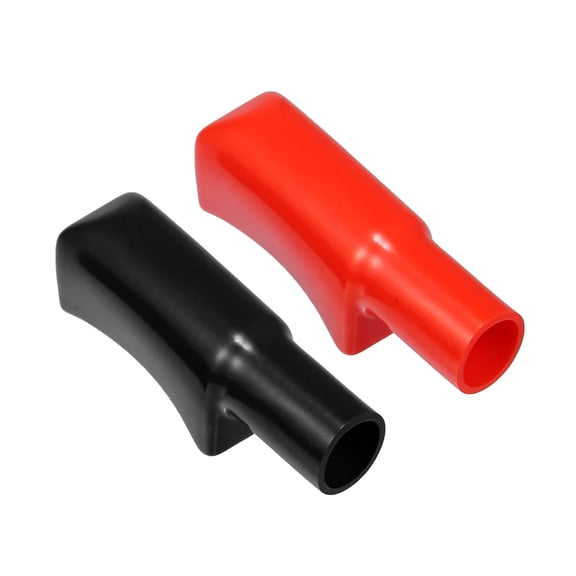 Unique Bargains 1 Pair Battery Terminal Insulation Covers 15mm 0.59" Car Battery Top Post Cover for Car Red Black