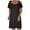 Black, variant on Diufon Summer Casual Dresses for Women Round Neck off Shoulder Short Sleeve Dress Solid Color Dress