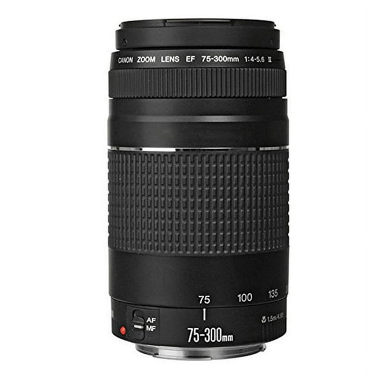 Canon EF 75-300mm f/4.0-5.6 III Lens + 58mm UV Filter + More Accessories