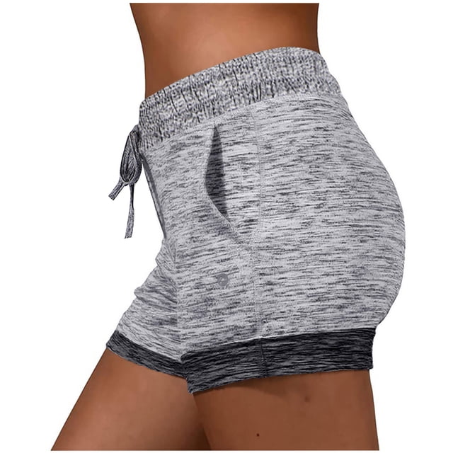 Amzcrzy Womens Shorts Gym Shorts Spring Summer Solid Color Pockets Yoga Drawstring Outwear Sports Shorts For Women Shorts Women Running Shorts Women Athletic Shorts Women Plus Size Shorts