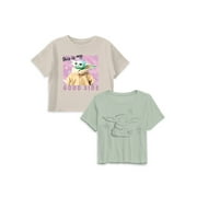 Baby Yoda Girls T-Shirt, 2-Pack, Sizes 4-18
