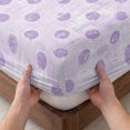 thumbnail image 3 of Full Size Fitted Sheet Set - Polka Dot 3 Piece Bedding Sets 16" Deep Pocket Fitted Sheet with 2 Pillowcases, Purple Modern Geometric Vintage Spots Brushed Microfiber Hotel Luxury Bed Sheets, 3 of 9