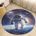 thumbnail image 5 of Astronauts in Space Washable Round Rug -Circle Area Rugs for Nursery Bedroom, Vintage Non Slip Non Shedding Low Pile Carpet for Living Room Coffee Table Entryway, 5 of 7