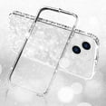 thumbnail image 6 of Compatible with iPhone 15 Plus Bling Glitter Case for Women Cute Diamond Rhinestone Sparkly Acrylic Sticker Back Plating Metal Bumper FrameProtective Girly Fashion Luxury Cover Silver, 6 of 13