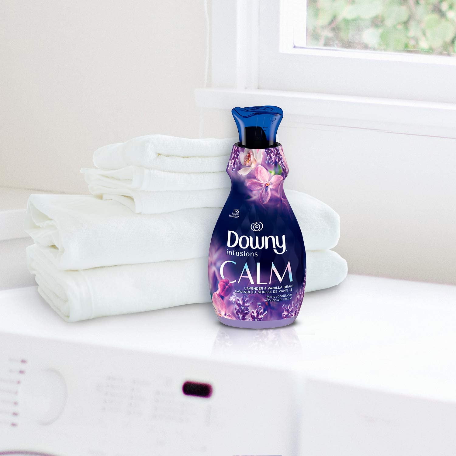 Downy Ultra Soft Fabric Softener Liquid, Calm, Lavender and Vanilla Bean, 56 fl oz, Pack of 2