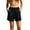Black, variant on Cotton Linen Shorts for Women Low Waisted Tailored Pleated Business Casual Work Shorts Lightweight Breathable Beach Bottoms with Pockets