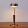 thumbnail image 3 of Baohd Dimmable Bedside Table Lamp Elegant Bar Decor Battery Powered Cylindrical Bronze 1Set, 3 of 6