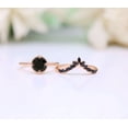 thumbnail image 2 of Bluebell Jewels 14K Rose Gold Finish Black CZ Engagement Bridal Ring Set Stacking Stackable Anniversary Gift For Her, 2 of 4