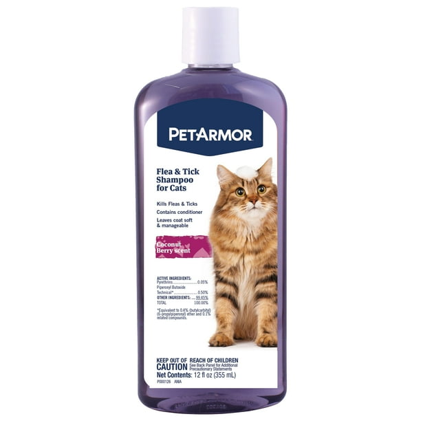 Champú Antipulgas y Garrapatas PetArmor para Gatos Cereza de Coco 355 mL