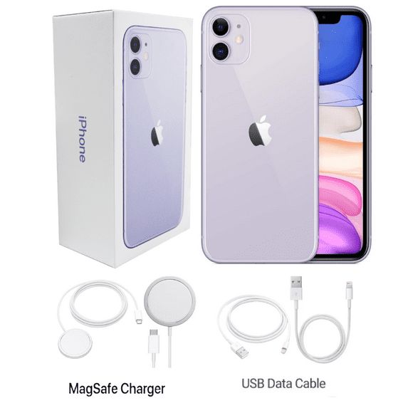 Pre-Owned Apple iPhone 11 - 4G smartphone - dual-SIM / Internal Memory 64 GB - LCD display - 6.1" - 1792 x 828 pixels - 2x rear cameras 12 MP, 12 MP - front camera 12 MP - AT&T - purple