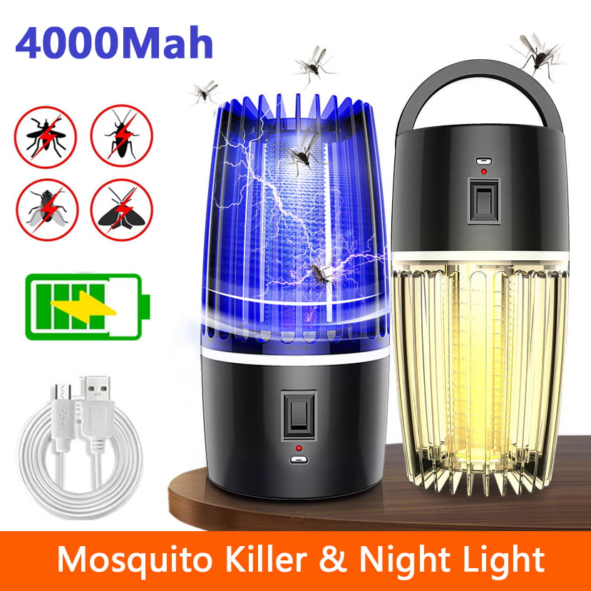 2in1 LED Light Lamp Ultraviolet Mosquito Killer USB Rechargeable Home Camping 