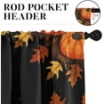 thumbnail image 5 of Fall Orange Pumpkin Leaves Kitchen Window Curtains Valance and Tier Set 36 Inch, Autumn Thanksgiving 3 Piece Window Treatment Tiers for Living Room Bedroom Kitchen Decor Drapes, 5 of 6