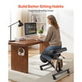 thumbnail image 2 of KFFKFF Chaise Ergonomique à Genoux avec Roues, Chaise de Posture Mobile en Forme de X pour les Genoux avec Hauteur Réglable et Coussins en Mousse Épaisse, Noir, 2 of 9