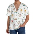 thumbnail image 3 of Xecao offers the Cartoon House for Men's Casual Short-sleeved Shirt, a button-up collared shirt with a pocket, perfect for beach vacations and yacht travel in the Medium size., 3 of 7