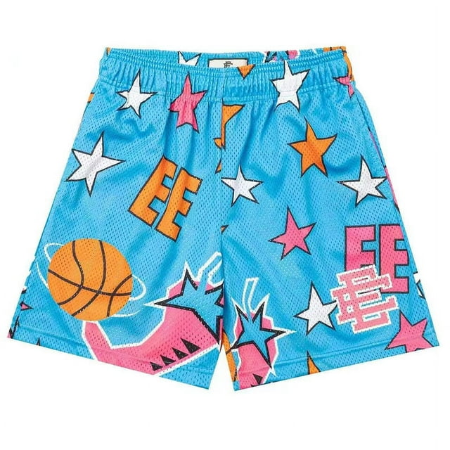 New Summer Eric Emanuel EE Basic Mesh Short Classic Floral Printed Gym Shorts Men‘s Gym Basketball Sports Beach Shorts