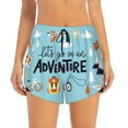 thumbnail image 2 of Goofa Let's Go on an Adventure Printed Women 2 in 1 Running Shorts,Quick Dry Athletic Workout Shorts,High Waisted Athletic Shorts with Liner Pockets-Small, 2 of 9