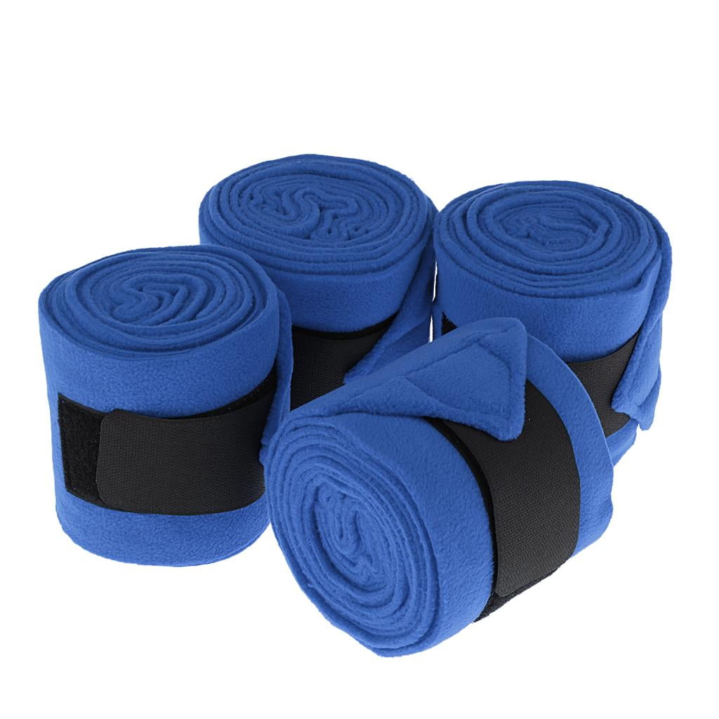 Wswqop 4 Pack Professional Equine Horse Tack Grooming Leg Wrap , for Men Women Outdoor Blue