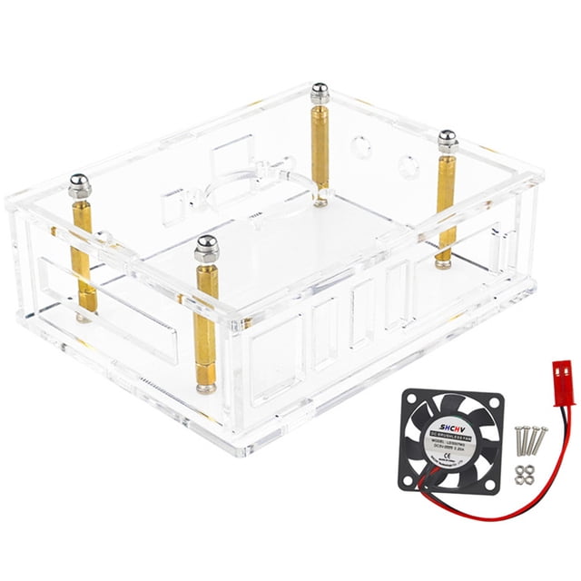 GUYUTING Development Board Case Acrylic Enclosure with Easy Fan Installation for Orange Pi 5 Plus Cooling