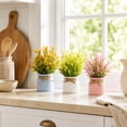 thumbnail image 6 of Bcylexb 6 Pack Artificial Potted Plants, Lifelike Faux Small Flower Arrangements with Green Leaves in Pots Fake Flowers for Desk Shelf Office Home Indoor Decor, 6 of 6