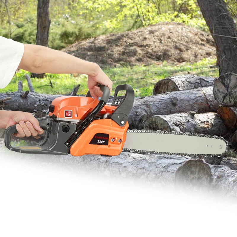 Ynce 58 cc Gas Powered Chainsaw, 20 in Quick-Switch Bars – 550 ml Fuel Tanks, Automatic Chain Oiler, Centrifugal Air Filter, Quick Start, Inertial Chain Brake