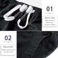 thumbnail image 3 of Pantalones cortos cargo para hombre, cintura elástica, corte relajado, pantalones cortos de trabajo informales de algodón para verano, 3 of 5