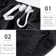 thumbnail image 3 of Pantalones cortos cargo para hombre, cintura elástica, corte relajado, pantalones cortos de trabajo informales de algodón para verano, 3 of 5